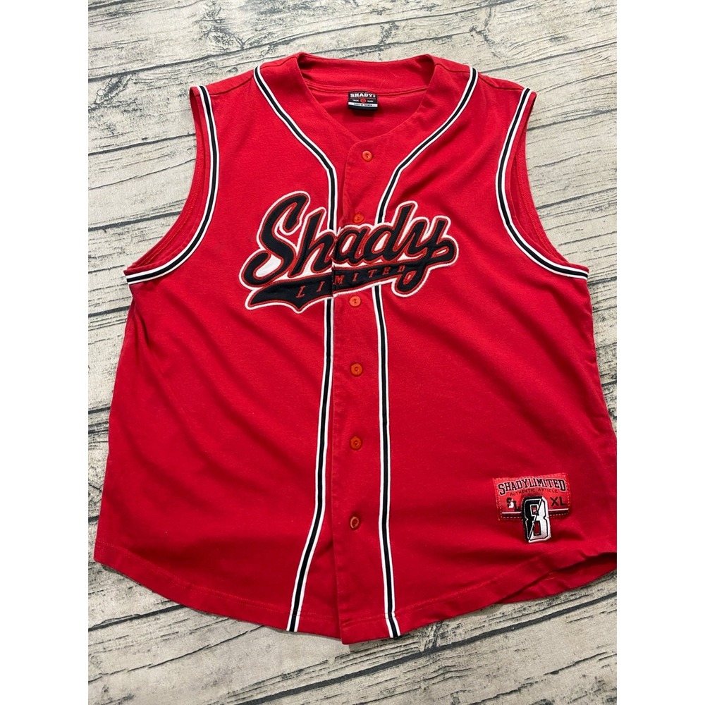 Vintage Slim Shady Limited Sleeveless Baseball Jersey XL Red 90's Eminem Hip Hop